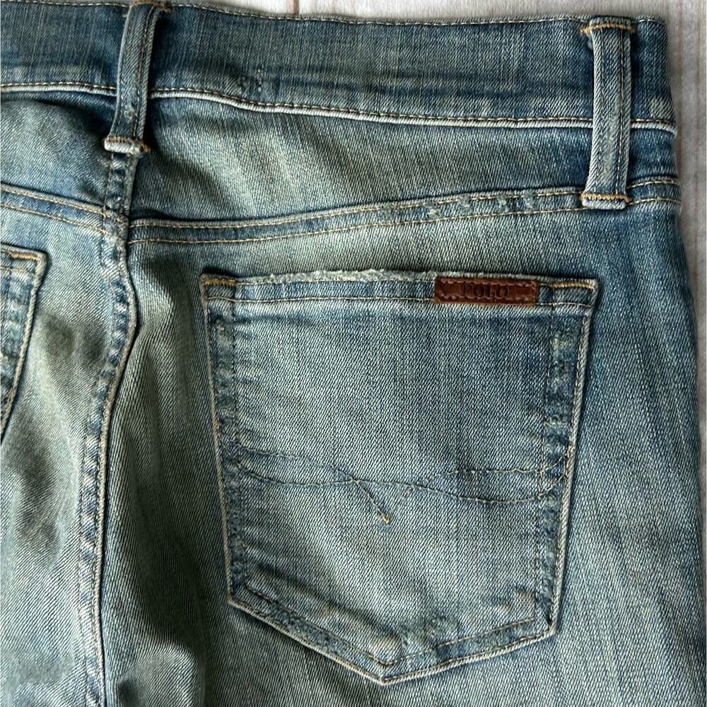 Ralph Lauren Polo distressed mid rise skinny denim jeans grunge bohemian punk 8 - Picture 8 of 11